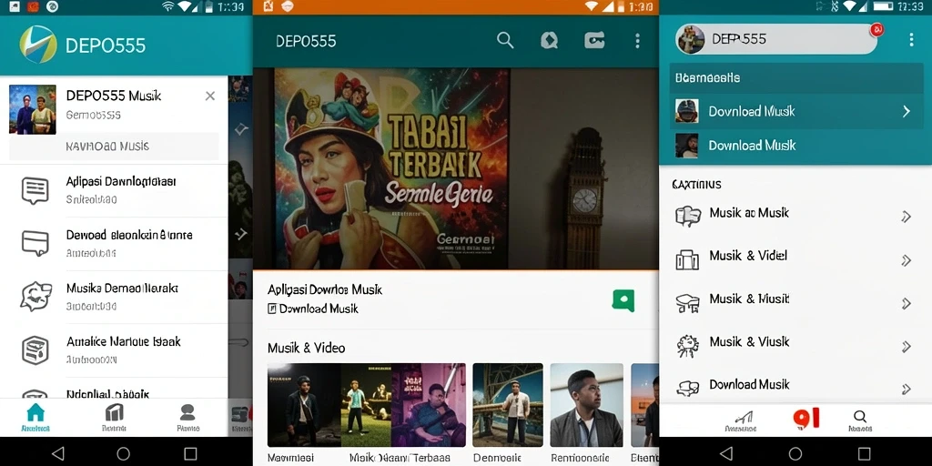 Antarmuka DEPO555 yang mudah digunakan untuk download musik.