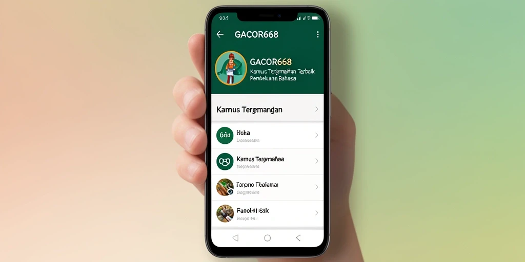 Menampilkan antarmuka pengguna GACOR668 untuk terjemahan kata.