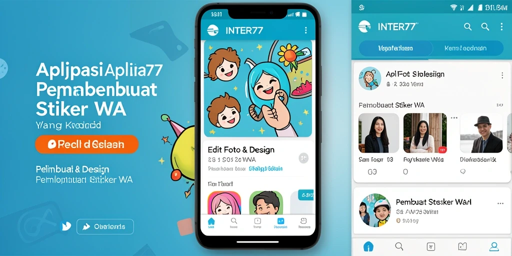 Tampilan antarmuka INTER77 saat membuat stiker WA.