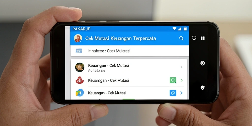 Tampilan antarmuka PAKARJP untuk cek mutasi keuangan yang mudah dipahami.